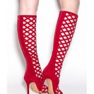 Incaltaminte Femei CheapChic Cutting Edge Faux Suede Cut-out Boots Red