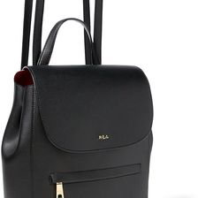 Ralph Lauren Medium Dryden Leather Backpack Black/Crimson