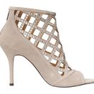 Incaltaminte Femei Michael Kors Yvonne Open Toe Bootie Pearl Grey Kid Suede