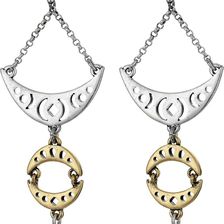 Lucky Brand Floral Openwork Drop Earrings Two-Tone