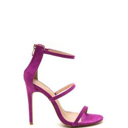 Incaltaminte Femei CheapChic Three To One Faux Suede Strappy Heels Purple