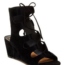 Incaltaminte Femei Dolce Vita Louise Lace-Up Wedge Sandal Black Suede