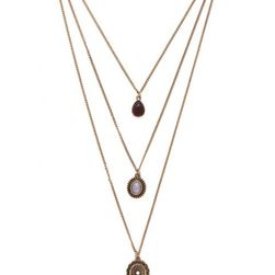 Bijuterii Femei Forever21 Faux Gem Layered Necklace Antique goldmulti