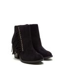 Incaltaminte Femei CheapChic Fringe Friend Faux Suede Booties Black