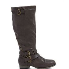 Incaltaminte Femei CheapChic Hop On Faux Leather Moto Boots Brown