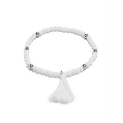 Bijuterii Femei GUESS White Tassel Stretch-Bracelet white