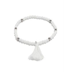 Bijuterii Femei GUESS White Tassel Stretch-Bracelet white