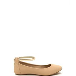 Incaltaminte Femei CheapChic Lady And The Strap Faux Nubuck Flats Nude