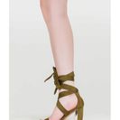 Incaltaminte Femei CheapChic Gleam Come True Chunky Tie-up Heels Olive