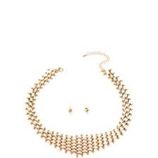 Bijuterii Femei CheapChic Link Up Shiny Necklace Set Gold