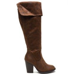 Incaltaminte Femei CheapChic Know Your Cuff Faux Nubuck Boots Brown