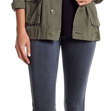 kensie High Waisted Ankle Biter Skinny Jean Dark Slate