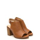 Incaltaminte Femei CheapChic You Make Me Hole Perforated Chunky Heels Cognac