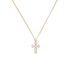 Bijuterii Femei Forever21 Cubic Zirconia Cross Necklace Goldclear