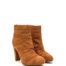 Incaltaminte Femei CheapChic Cross Walk Chunky Faux Suede Booties Whisky