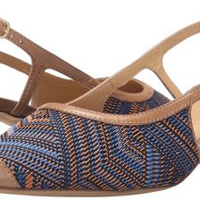 Trotters Kimberly Mustard Navy Multi/Tan Multi Weave Textile/Burnished Vegetable K