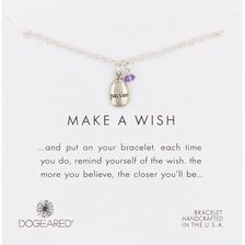 Dogeared Passion Word Sterling Silver Pebble Charm Bracelet SILVER