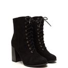 Incaltaminte Femei CheapChic Bring It On Chunky Lace-up Booties Black