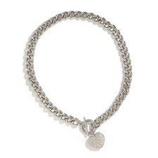 Bijuterii Femei GUESS Silver-Tone Rhinestone Heart Necklace silver