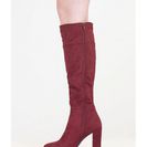 Incaltaminte Femei CheapChic Fierce Style Chunky Faux Suede Boots Burgundy