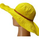 Accesorii Femei San Diego Hat Company RBXL291 6 Inch Brim Gold Shimmer Ribbon Hat with Wired Sun Brim Yellow