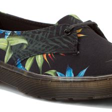 Dr. Martens Morada 1-Eye Shoe Black Hawaiian Floral T Canvas