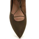 Incaltaminte Femei CheapChic Point It Out Laced Faux Suede Flats Olive