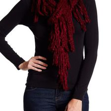 Accesorii Femei Collection Xiix Roving Slimmy Fringe Scarf BRAVE BURGUNDY