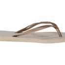 Incaltaminte Femei Havaianas Slim Logo Metallic Flip Flops Beige