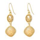 Bijuterii Femei Cole Haan Double Drop Stone Earrings GoldGold Rutilated GlassMetallic GoldMother-of-Pearl