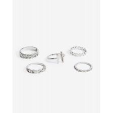 Bijuterii Femei CheapChic Double Bar Ring Set Met Slvr