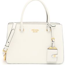 Prada Saffiano And City Calf Handbag BIANCO