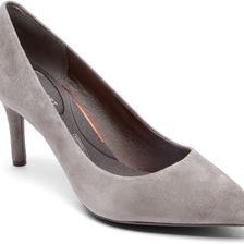 Rockport Total Motion Pointed Toe Plain Pump 75mm Eiffel Tower Kid Suede