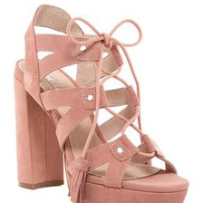 Incaltaminte Femei Shellys London Fiona Lace-Up Heeled Sandal PINK