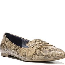Incaltaminte Femei Dr Scholl\'s Dr Scholls Sofie Flat Taupe Reptile-Embossed Faux Leather
