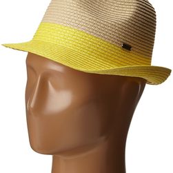 Roxy Monoi Straw Fedora Hat Citrus