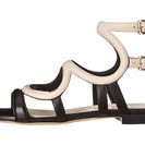 Incaltaminte Femei Sergio Rossi Arabesque Flat Sandal BlackWhite