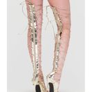 Incaltaminte Femei CheapChic Snake A Look Lace-up Faux Patent Heels Gold