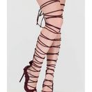 Incaltaminte Femei CheapChic Sneak A Look Lace-up Heels Wine