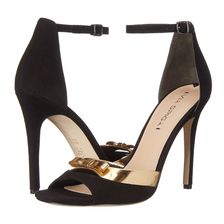 Via Spiga Tallulah Black/Gold Kid Suede/Liquid Metallic