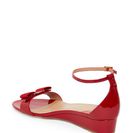 Incaltaminte Femei Salvatore Ferragamo Red Margot Two Piece Demi Wedge Sandals Red