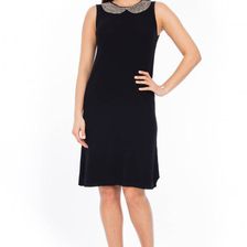 Rochie neagra cu guler din margele, Roh