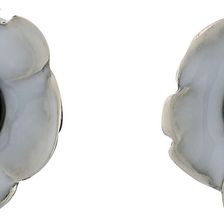Oscar de la Renta Flower Pearl Button C Earrings White/Black