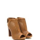 Incaltaminte Femei CheapChic Pleased As Punch Perforated Booties Tan