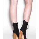 Incaltaminte Femei CheapChic Bootie-ful Chunky Lace-up Heels Black