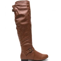 Incaltaminte Femei CheapChic Ride On Faux Leather Buckled Boots Chestnut