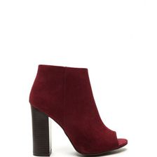 Incaltaminte Femei CheapChic Not A Peep Faux Nubuck Booties Burgundy