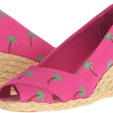 Ralph Lauren Cecilia Geranium/Green/Brown Canvas Embossed Critters