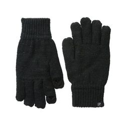 Accesorii Femei Plush Fleece - Lined Metallic Knit Smartphone Gloves Black