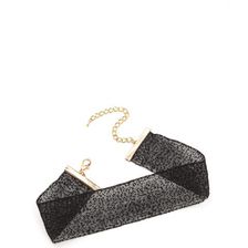 Bijuterii Femei CheapChic Sheer We Go Wide Textured Mesh Choker Black